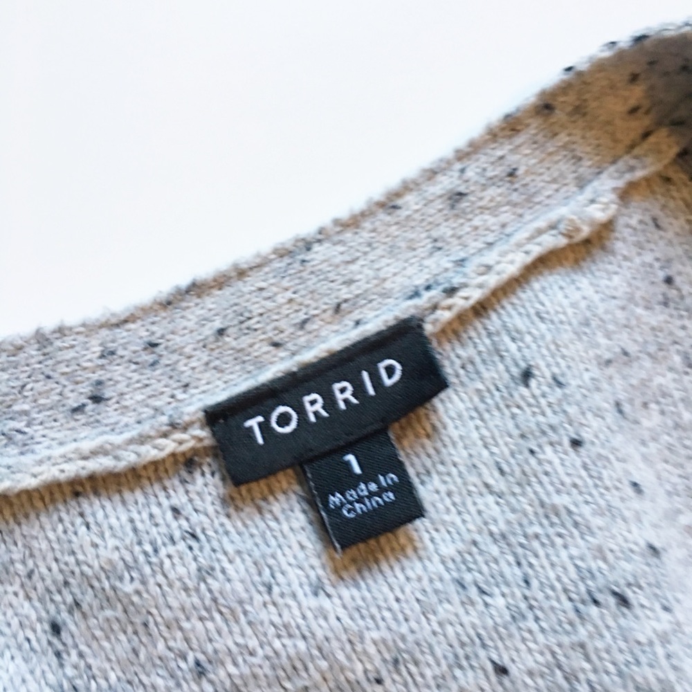 Torrid Grey knit cardigan with shoulder detailing - Picture 2 of 6